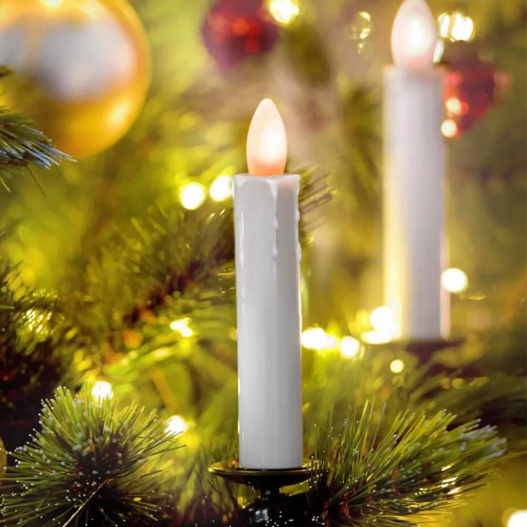 LED Kerze Shine Kunststoff in Elfenbein 130mm 10er Set günstig online kaufen