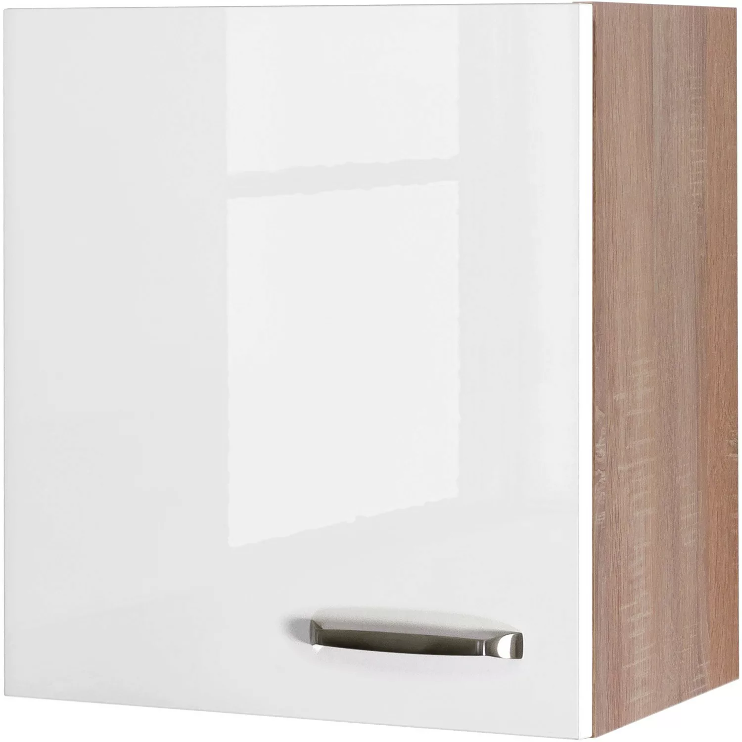 Flex-Well Exclusiv Oberschrank Valero 50 cm x 55 cm Hochglanz Weiß-Sonoma E günstig online kaufen