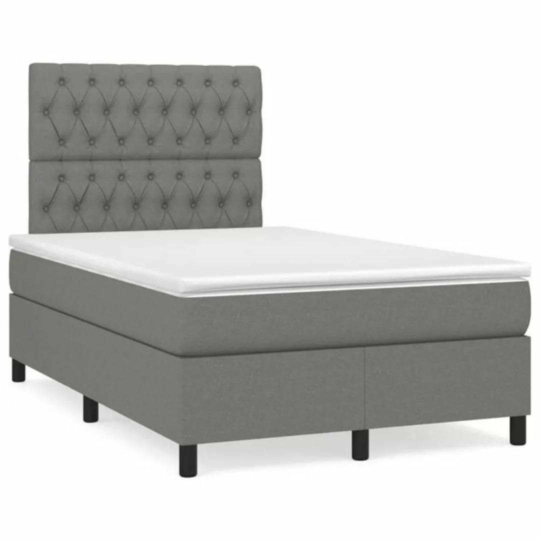 furnicato Bett Boxspringbett mit Matratze Dunkelgrau 120x200 cm Stoff (1-tl günstig online kaufen