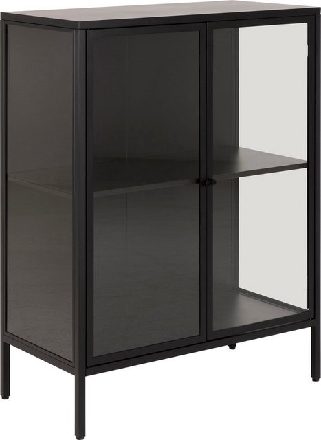 ACTONA GROUP Glasvitrine in schwarz, Stahl - 80x98,7x40cm (BxHxT) günstig online kaufen