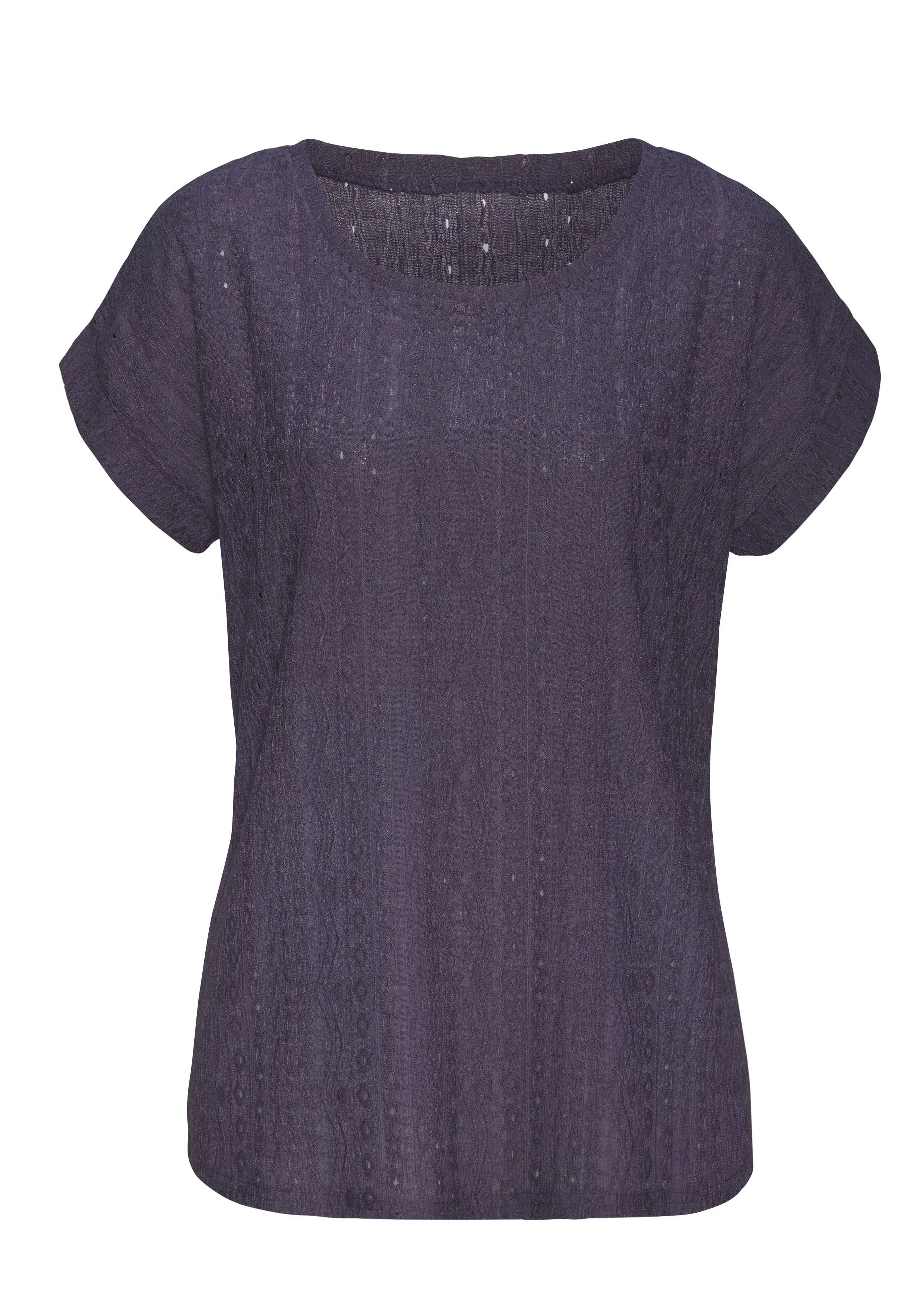 Vivance T-Shirt (1-tlg) mit modischem Jacquard-Muster günstig online kaufen