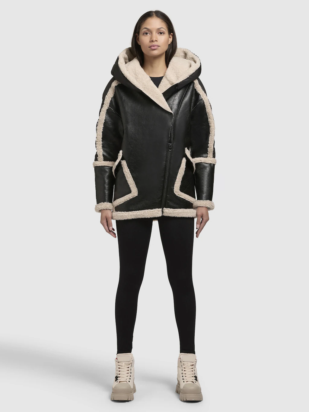 khujo Lederimitatjacke "KATY", mit Kapuze günstig online kaufen