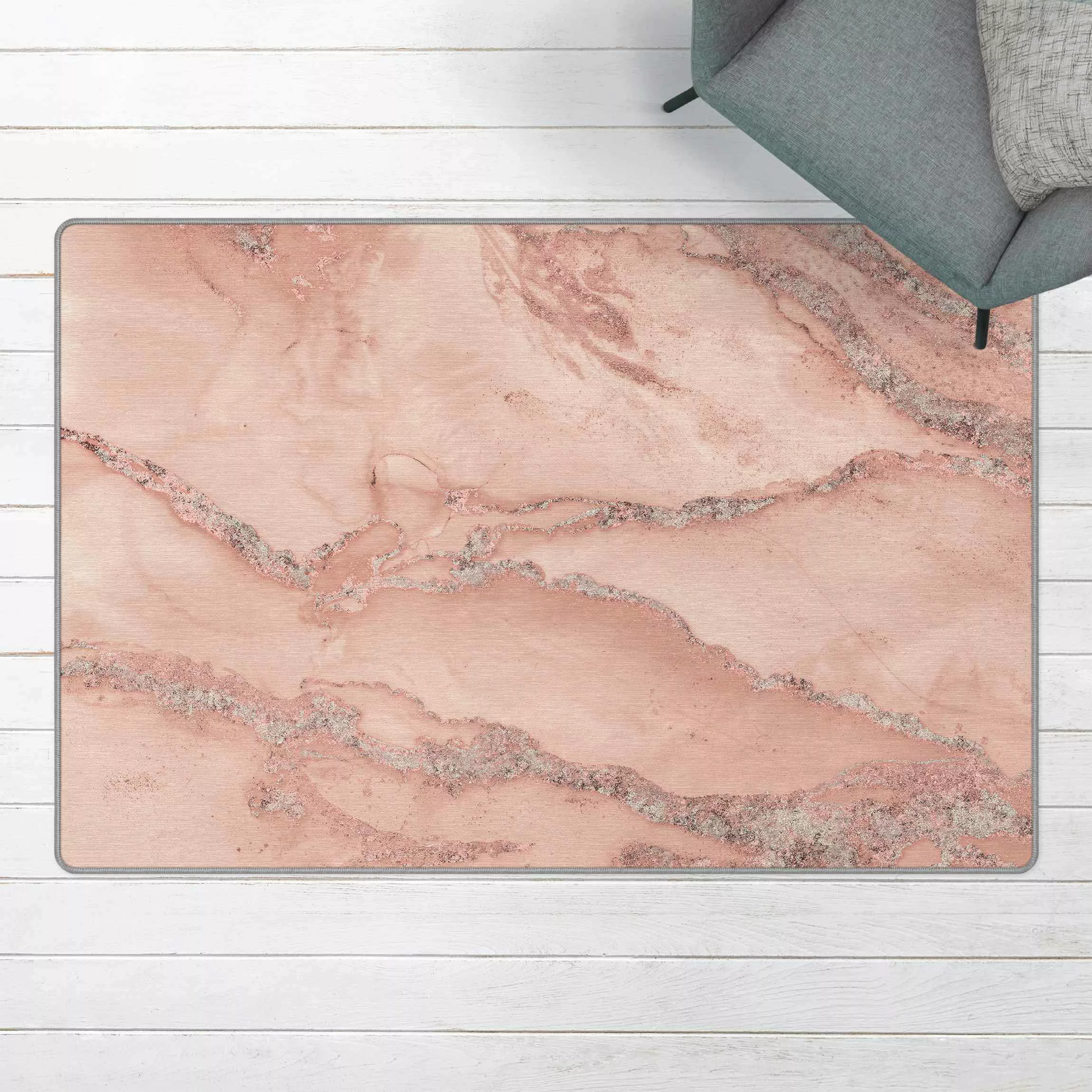 Teppich Farbexperimente Marmor Rose und Glitzer günstig online kaufen