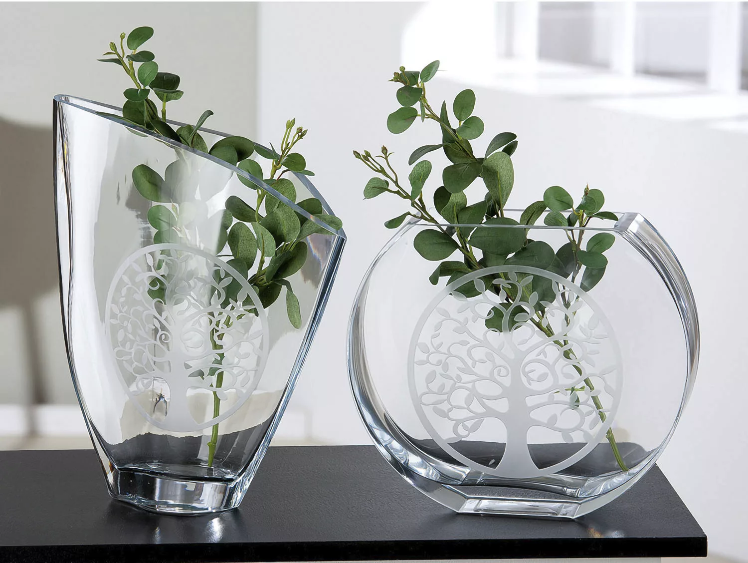 Casablanca by Gilde Tischvase "Lebensbaum", (1 St.), Vase aus Glas, mit sch günstig online kaufen