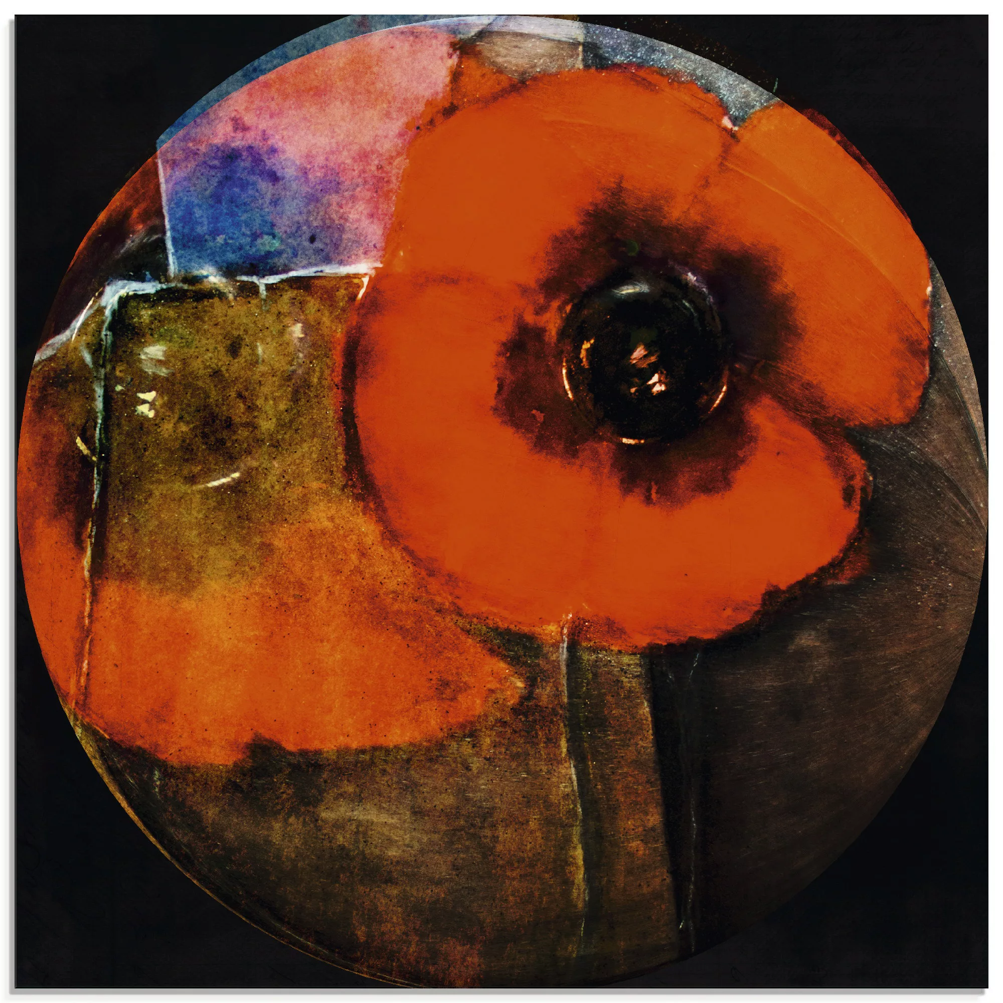 Artland Glasbild »Roter Mohn - abstrakt«, Blumen, (1 St.) günstig online kaufen