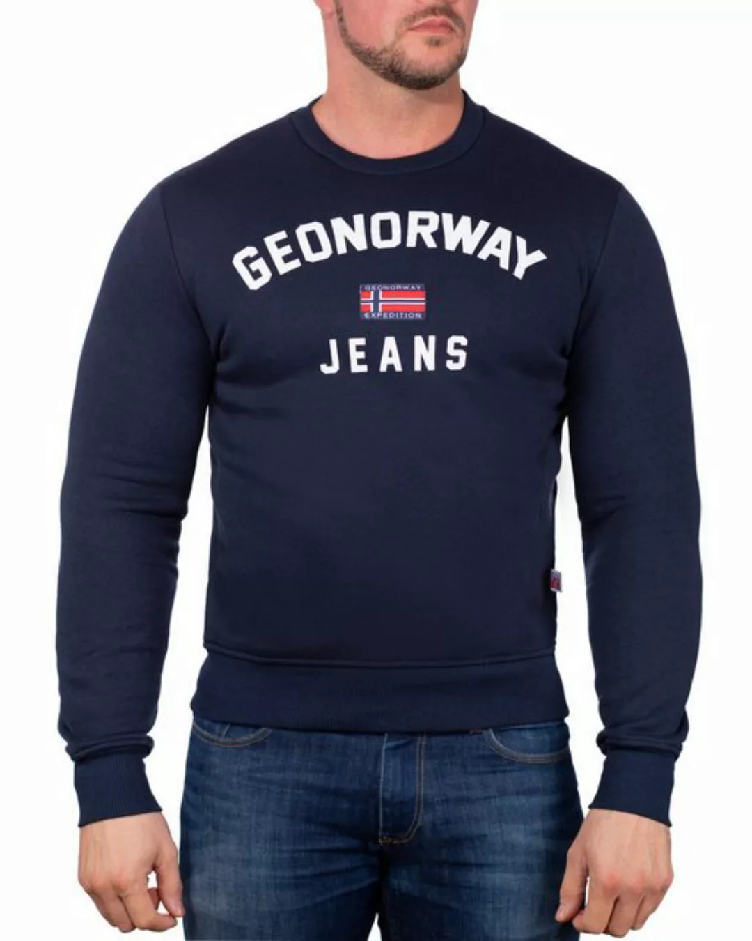 Geo Norway Rundhalspullover Herren Sweatshirt bagassier Blended Grey L Eleg günstig online kaufen