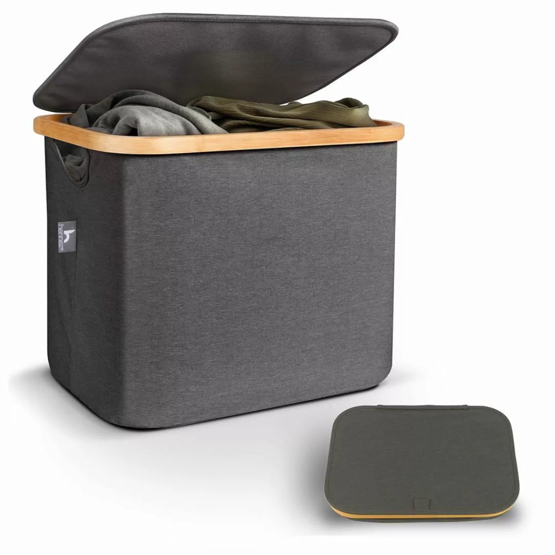 HENNEZ Wäschekorb Aufbewahrungsbox mit Deckel 40L, günstig online kaufen