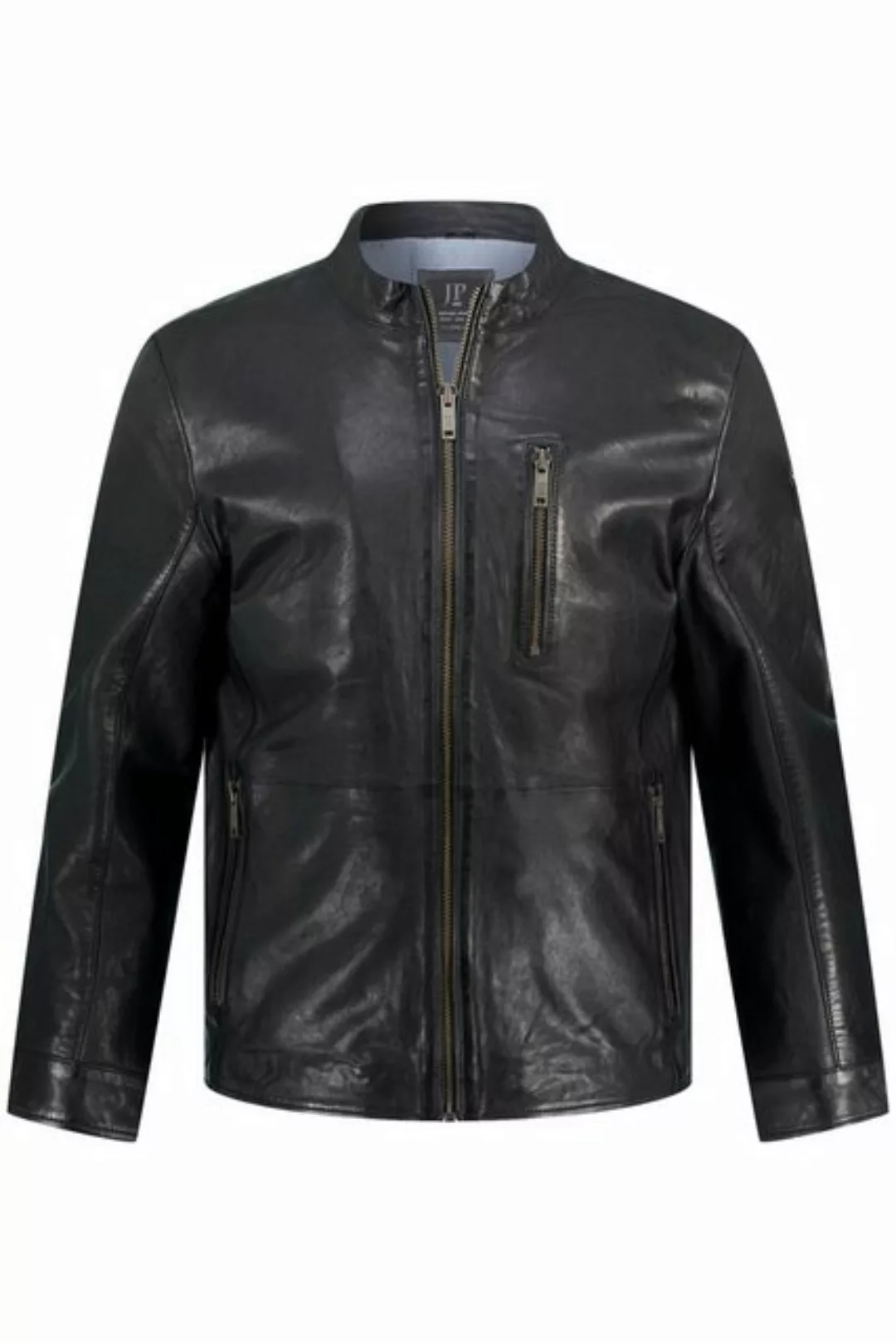 JP1880 Lederjacke Lederjacke Leder Bikerstyle Stehkragen Zipper günstig online kaufen