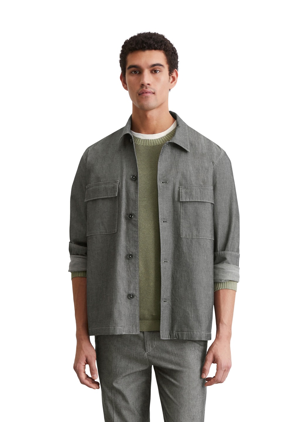 Marc OPolo Kurzjacke "aus leichtem Bio-Baumwoll-Chambray", ohne Kapuze günstig online kaufen