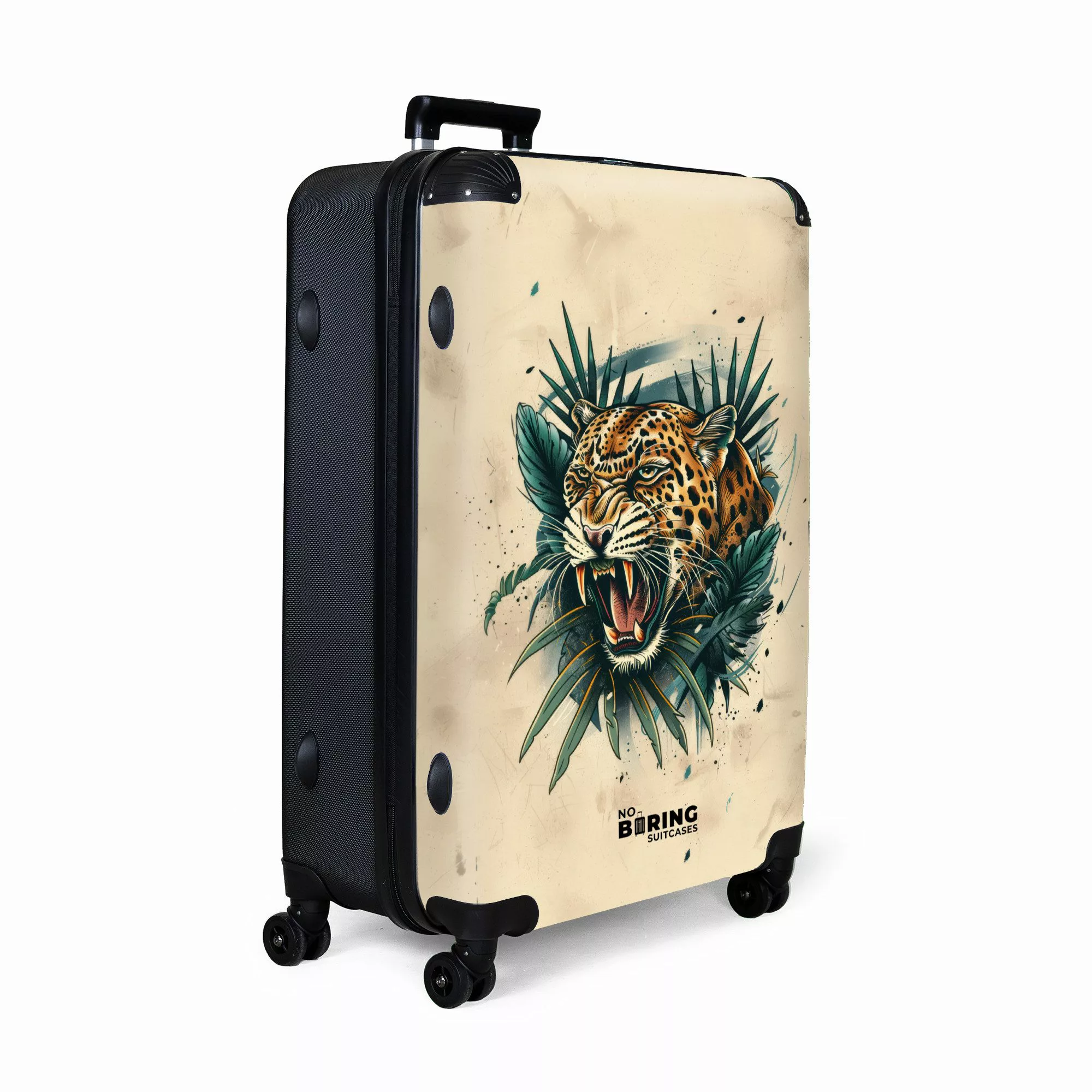 NoBoringSuitcases.com© Hartschalen-Trolley Beige mit Jaguar 77 günstig online kaufen
