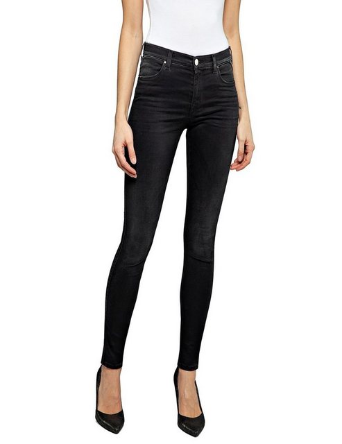 Replay Damen Jeans Luzien - Skinny Fit - Hyperflex - Schwarz - Black Denim günstig online kaufen