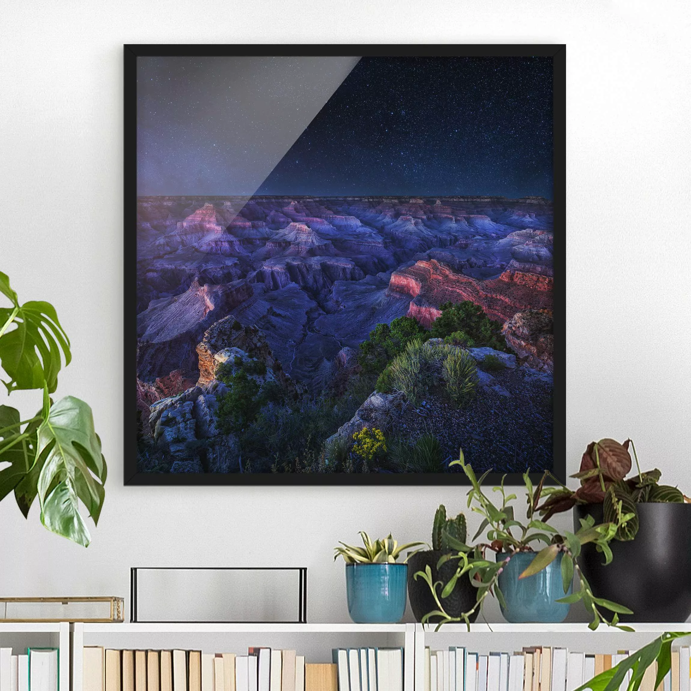 Bild mit Rahmen Natur & Landschaft - Quadrat Grand Canyon Night günstig online kaufen