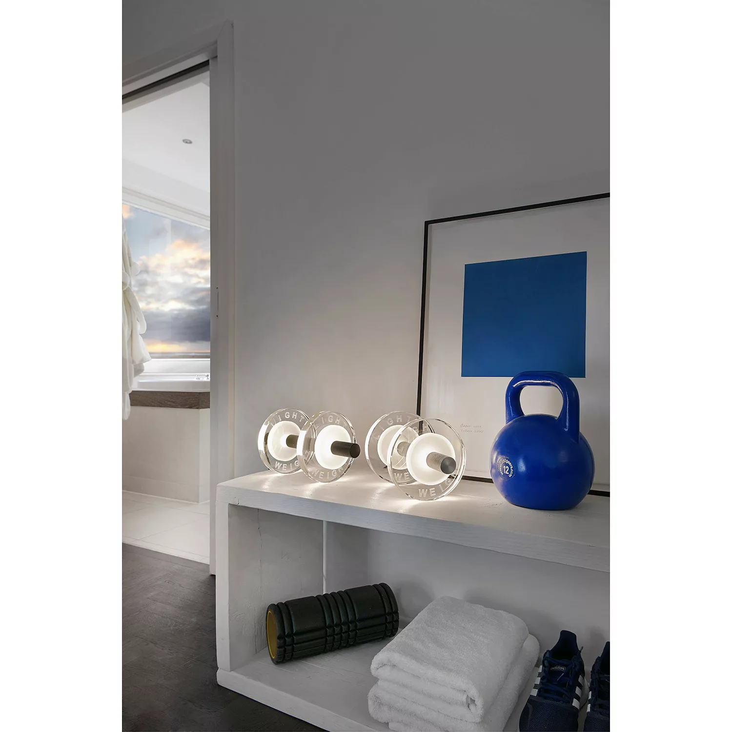 LED Tischleuchte Light Weight in Transparent und Silber 12W 800lm günstig online kaufen