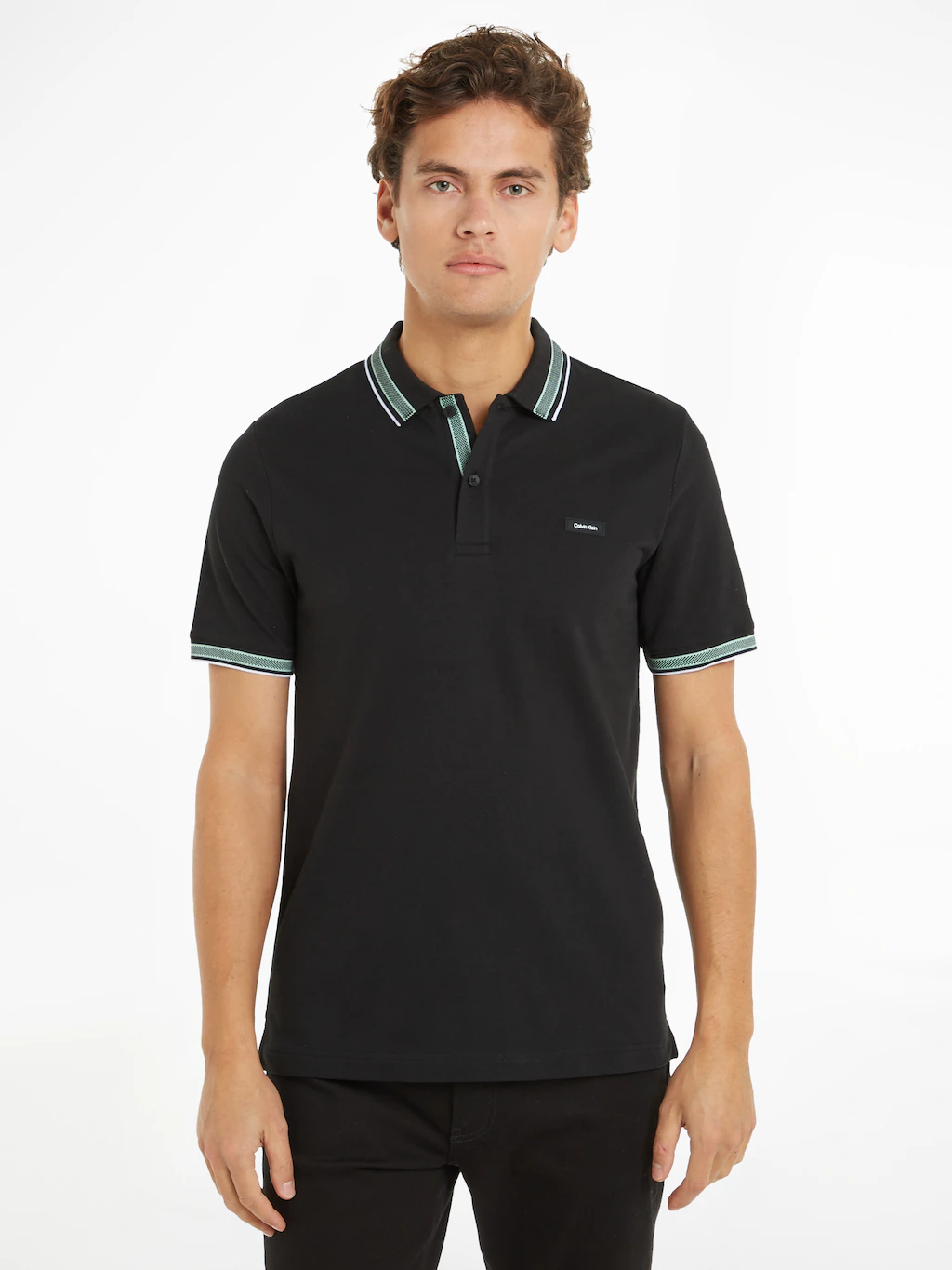 Calvin Klein Poloshirt "STRETCH PIQUE MULTI TIPPING POLO", mit Logoschriftz günstig online kaufen