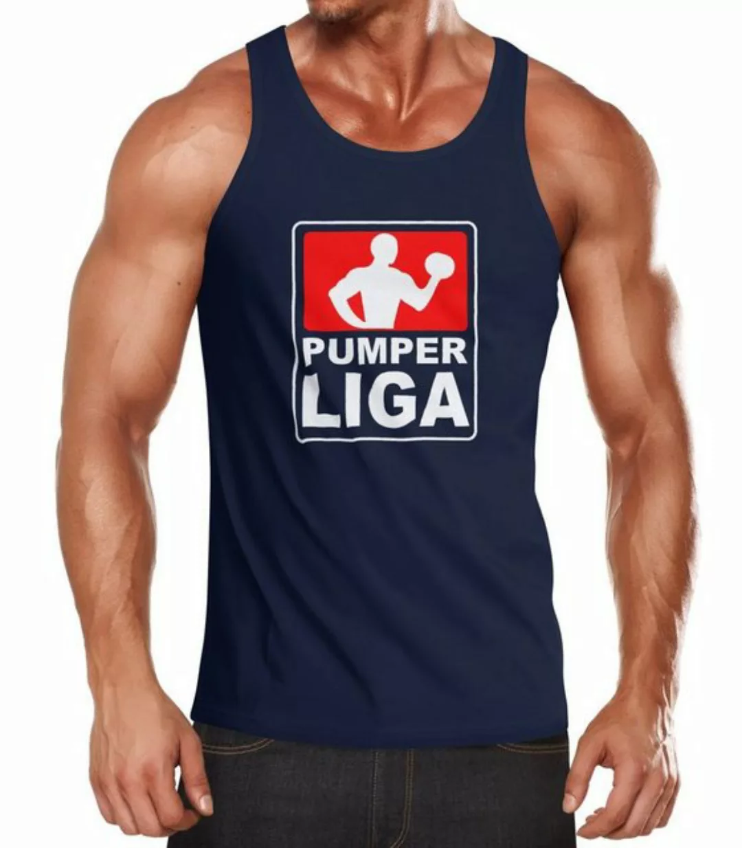 MoonWorks Tanktop Herren Tanktop Pumper Liga Fitness Gym Bodybuilder Shirt günstig online kaufen