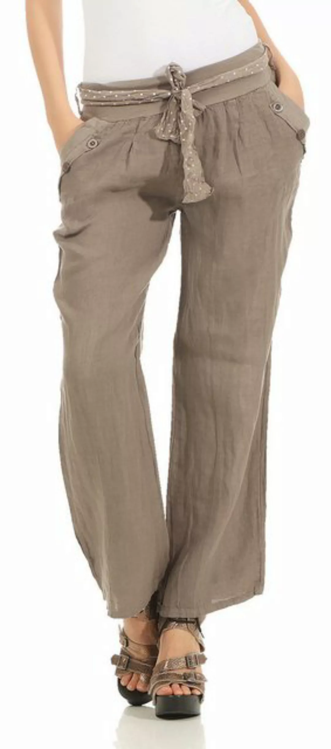 Mississhop Leinenhose Damen 100 % Leinen Freizeithose M.269 günstig online kaufen