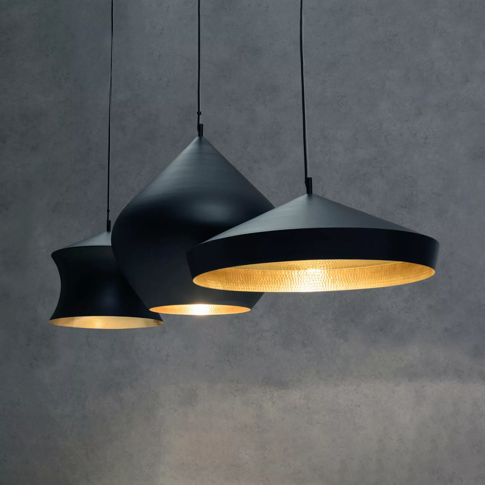 Tom Dixon Beat Trio Linear Pendellampe 3fl schwarz günstig online kaufen