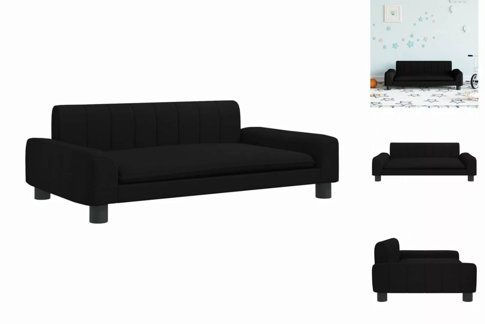 vidaXL Kindersofa Kindersofa Schwarz 90x53x30 cm Stoff Kindercouch Kindermö günstig online kaufen