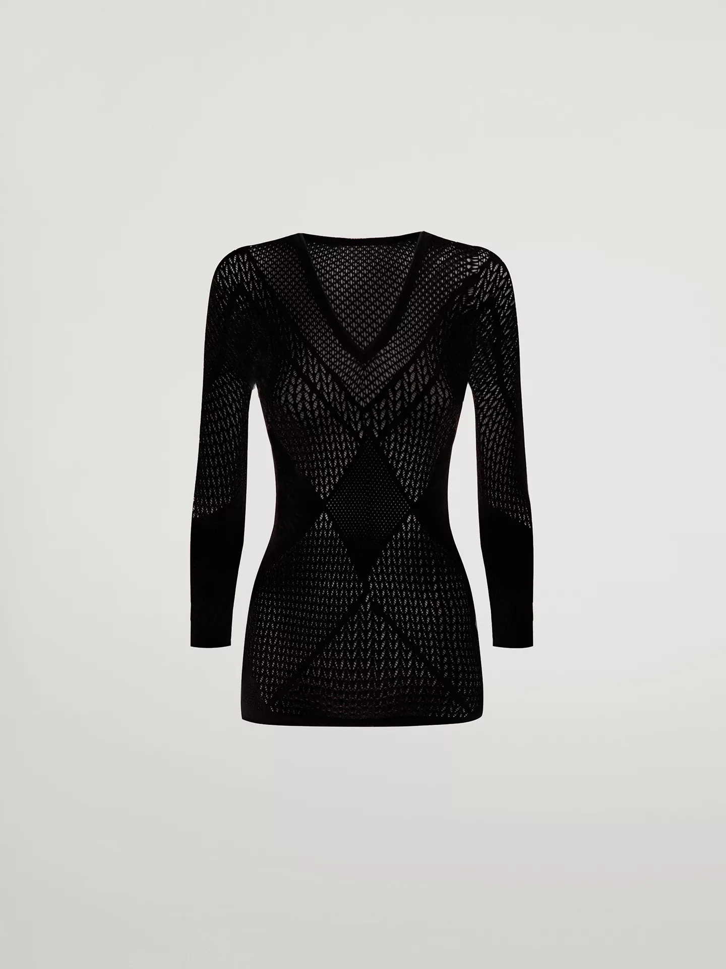 Wolford - Romance Net Top Long Sleeves, Frau, black, Größe: L günstig online kaufen