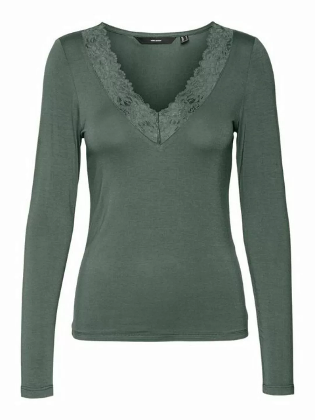 Vero Moda Blusenshirt VMROSA LS V-NECK LACE TOP GA JRS NO günstig online kaufen