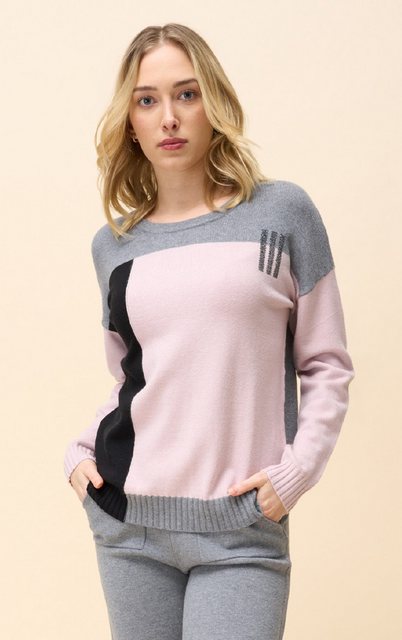 Passioni Strickpullover Colourblocking Pullover mit Rundhalsausschnitt günstig online kaufen