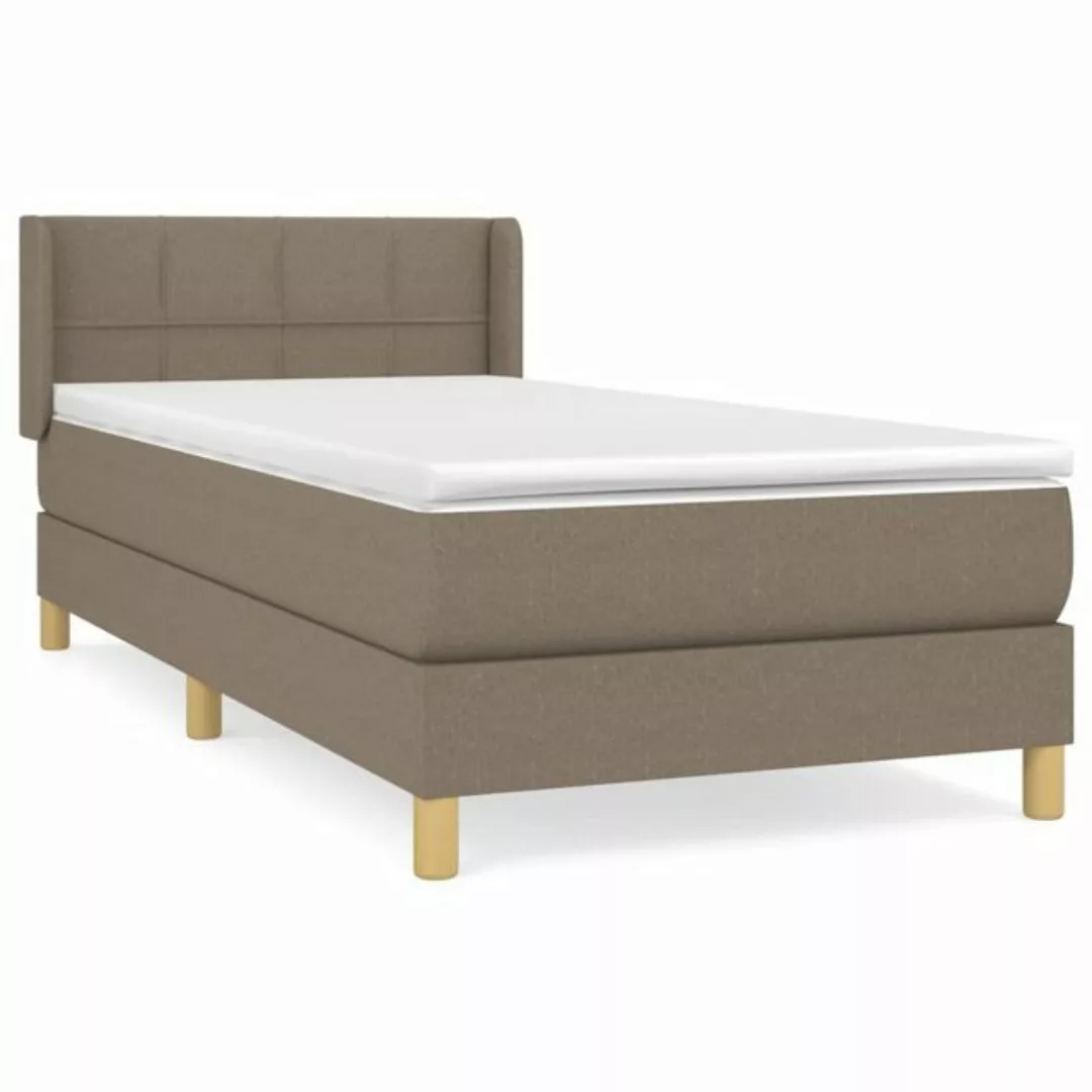 vidaXL Boxspringbett Boxspringbett mit Matratze Taupe 100x200 cm Stoff Bett günstig online kaufen