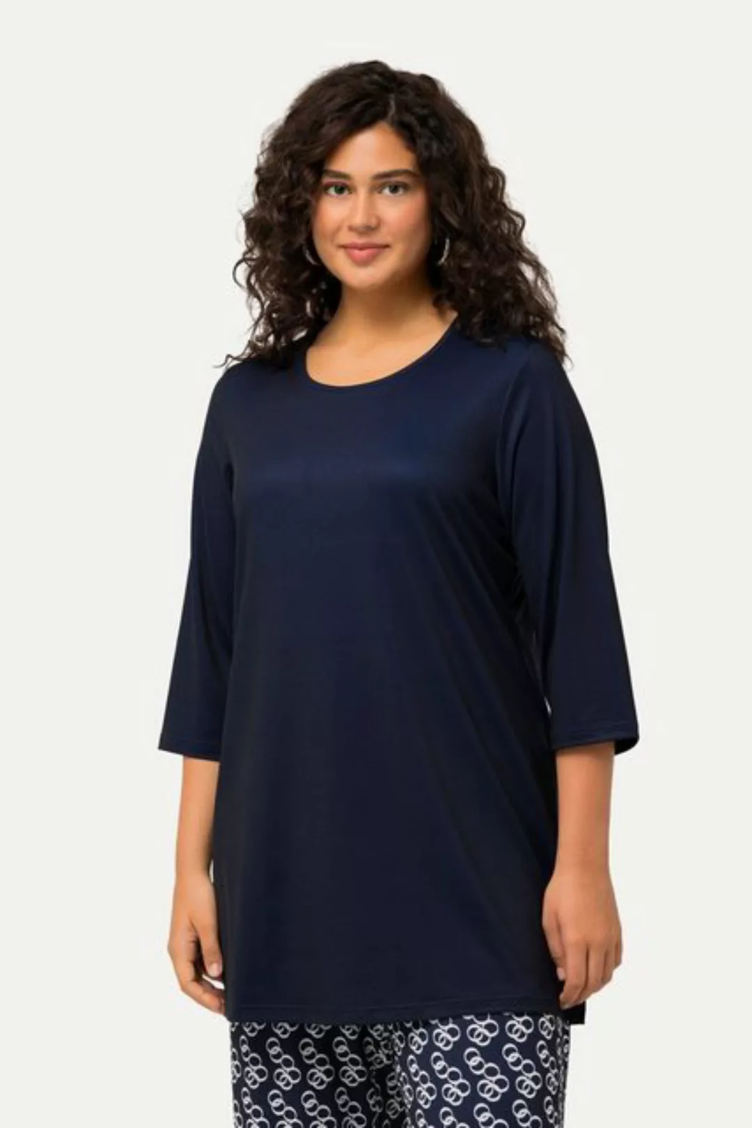 Ulla Popken Longshirt Longshirt Ringmuster Rundhals 3/4-Arm günstig online kaufen