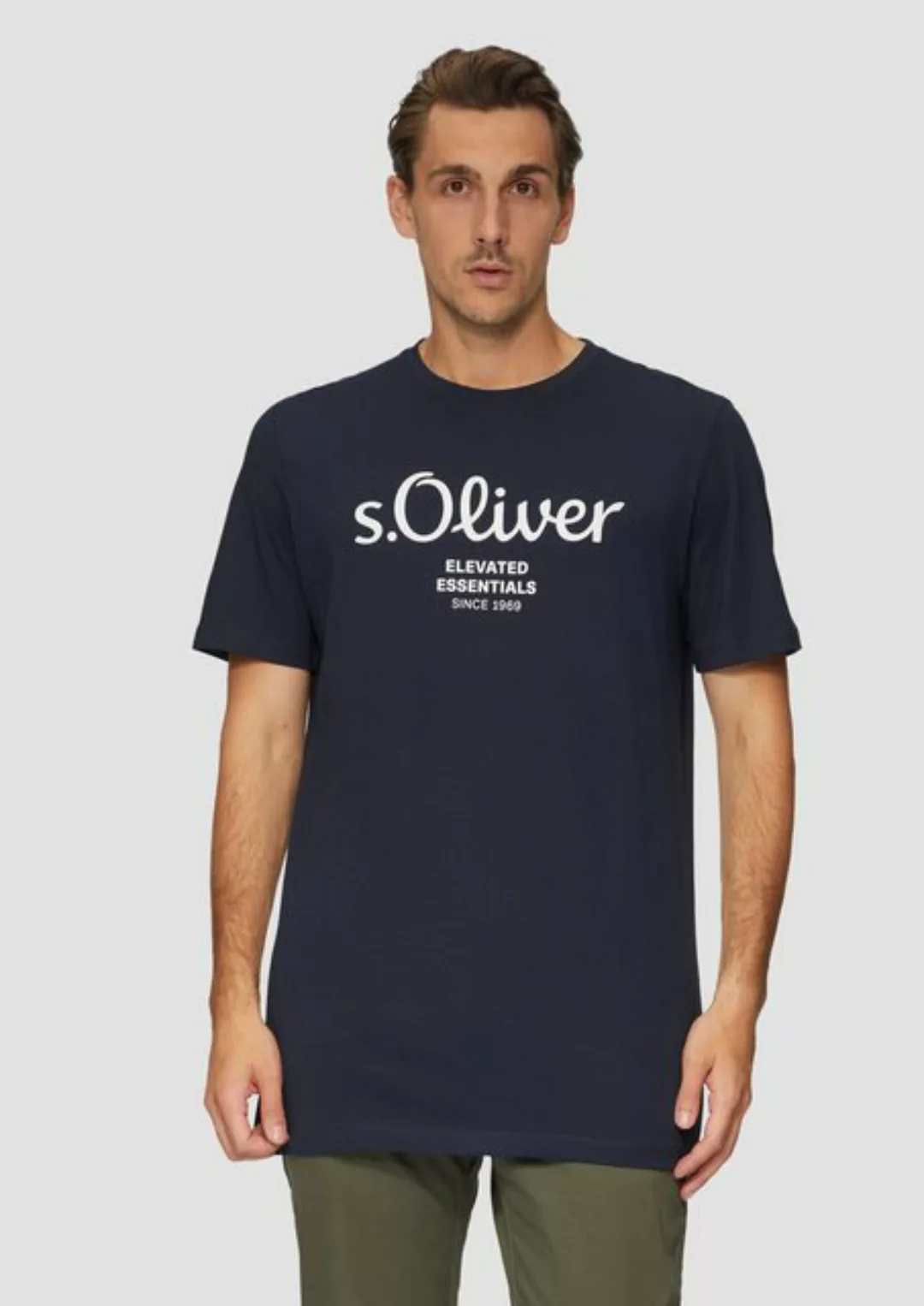 s.Oliver Kurzarmshirt T-Shirt mit Logo-Print Artwork günstig online kaufen