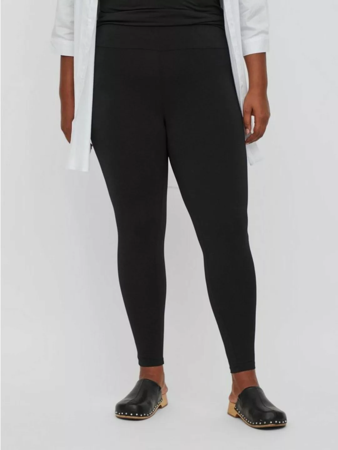 Vila Stoffhose Einfarbige Leggings Stretch Stoff Hose Übergröße Plus Size V günstig online kaufen