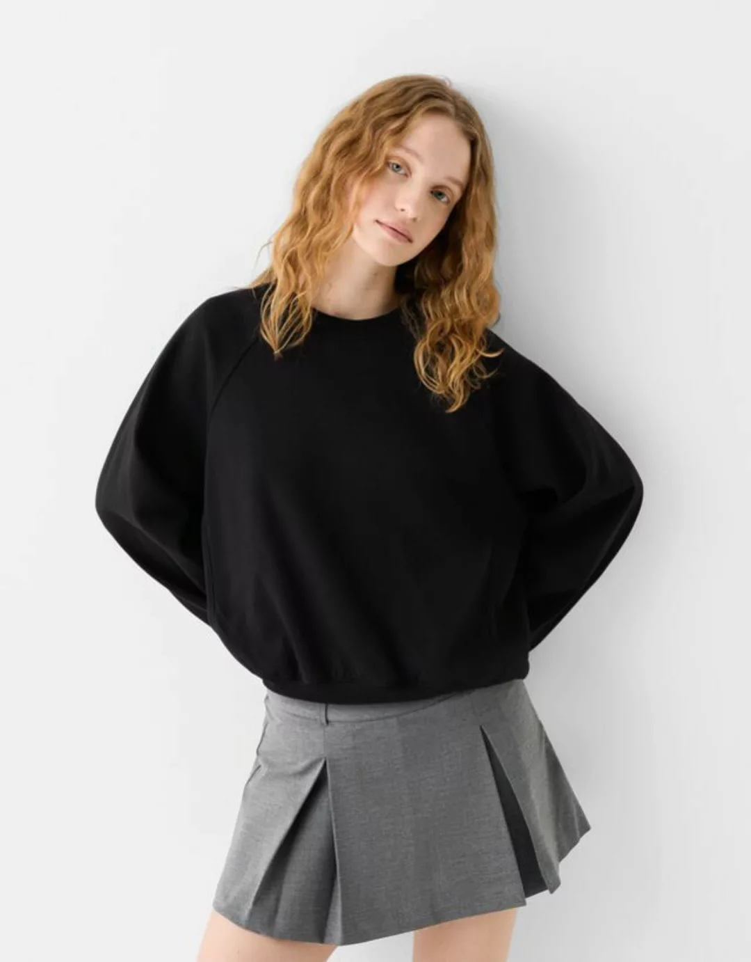 Bershka Tailoring-Hosenrock Mit Falten Bskteen Xl Grau günstig online kaufen