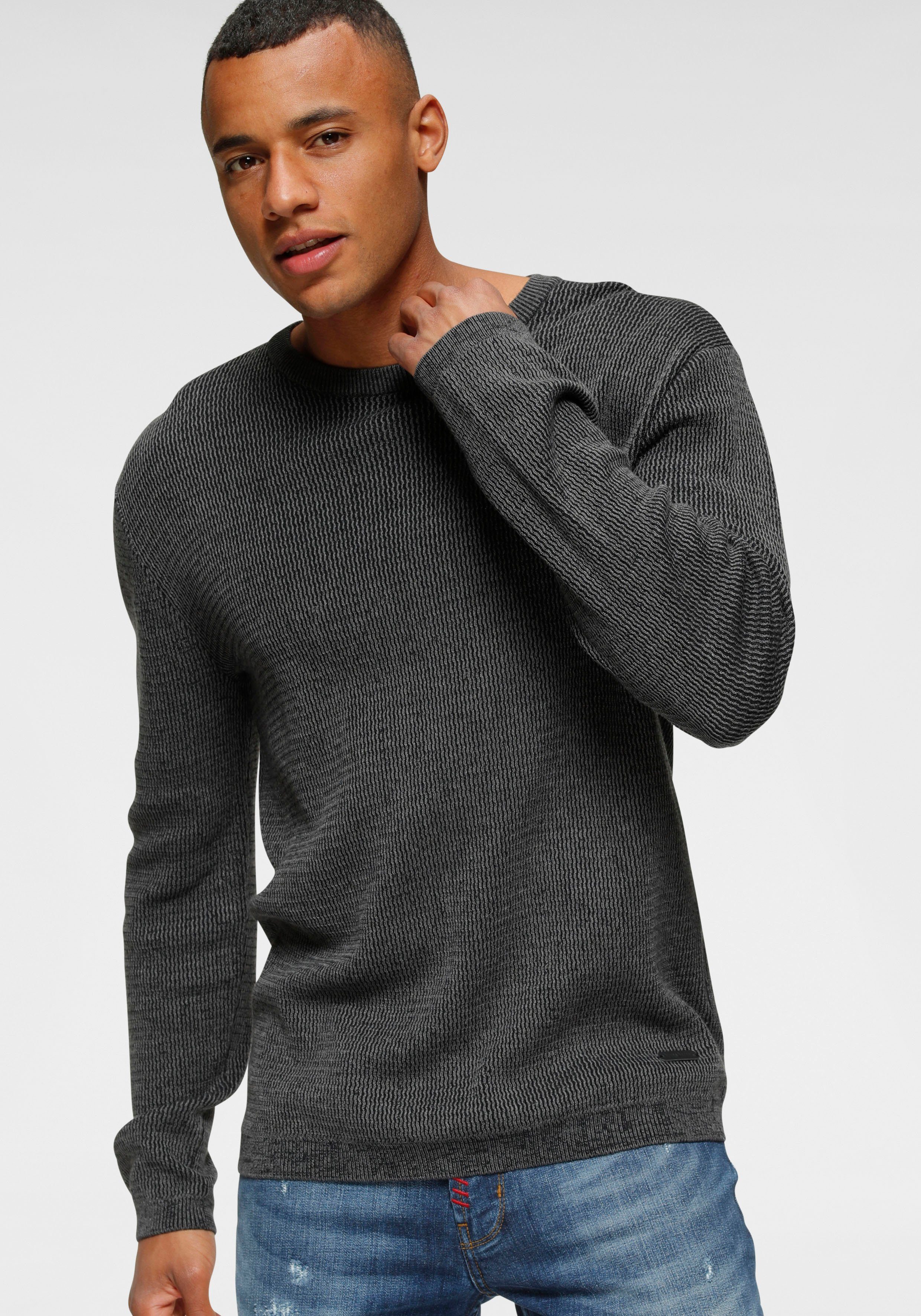 Bruno Banani Strickpullover gewaschene Optik günstig online kaufen