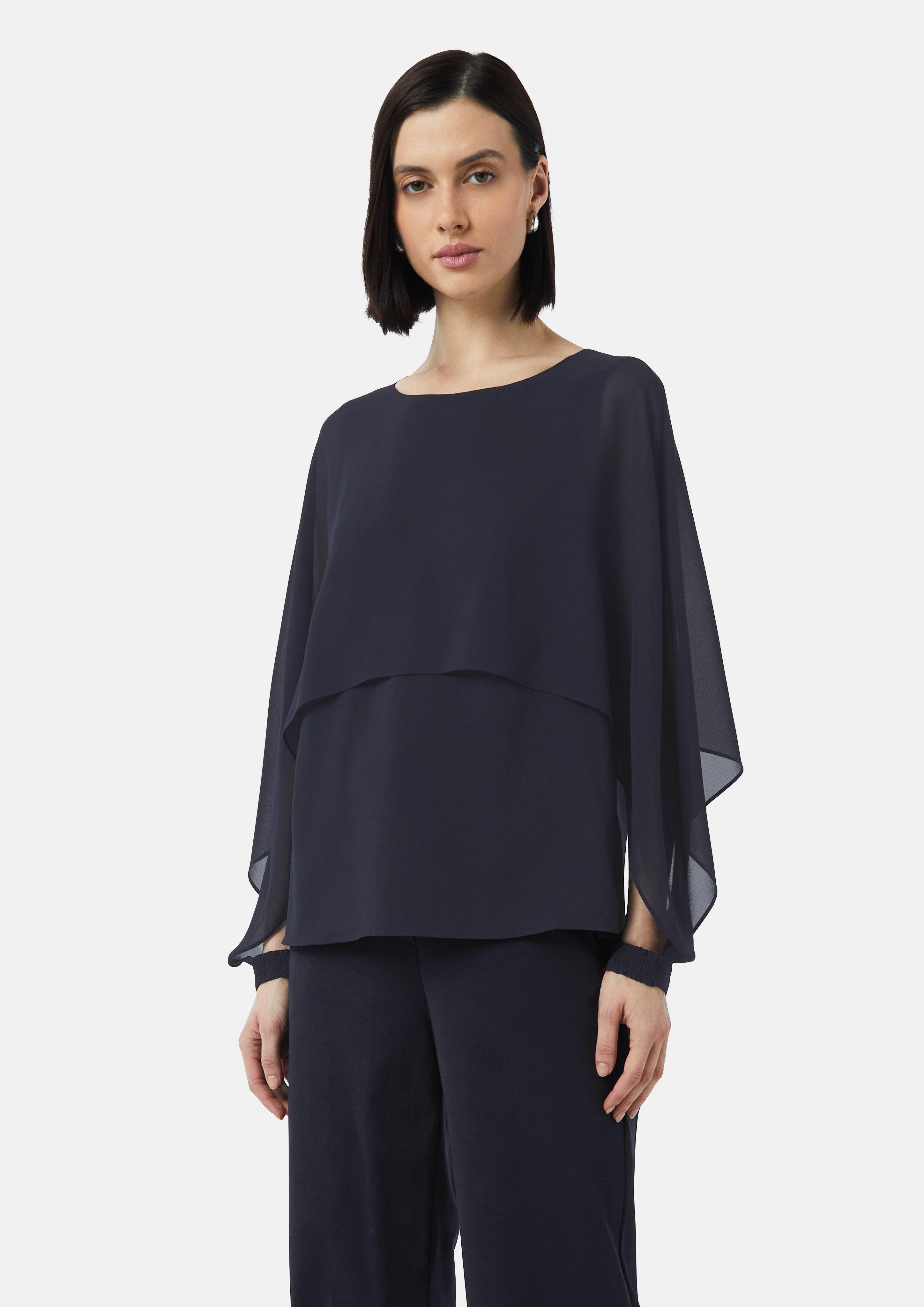 Comma Langarmbluse Bluse aus Chiffon mit günstig online kaufen