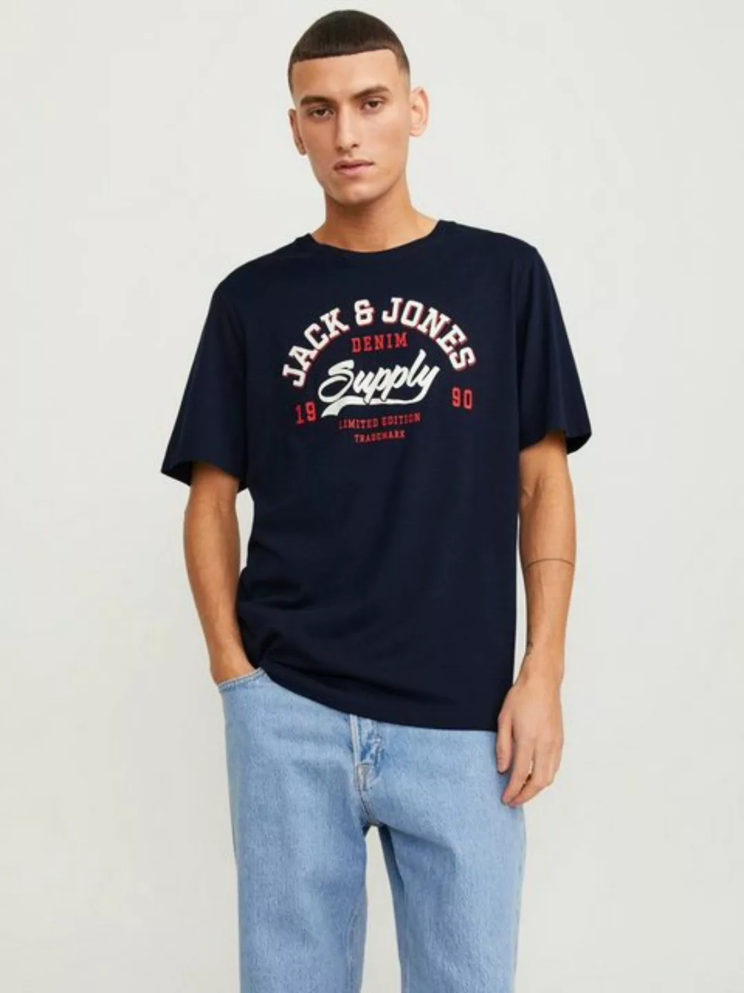 Jack & Jones Rundhalsshirt JJELOGO TEE SS O-NECK 2 COL SS24 SN günstig online kaufen