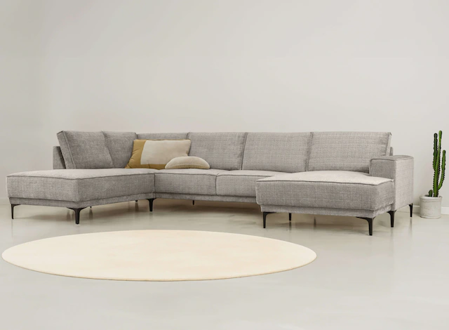 Places of Style Wohnlandschaft »XXL Sofa Oland, Struktur, Flachgewebe, Luxu günstig online kaufen