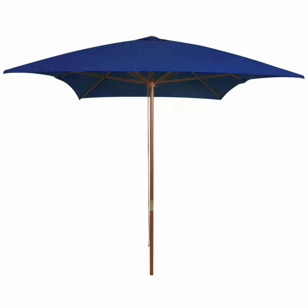 Sonnenschirm Mit Holzmast Blau 200x300 Cm günstig online kaufen