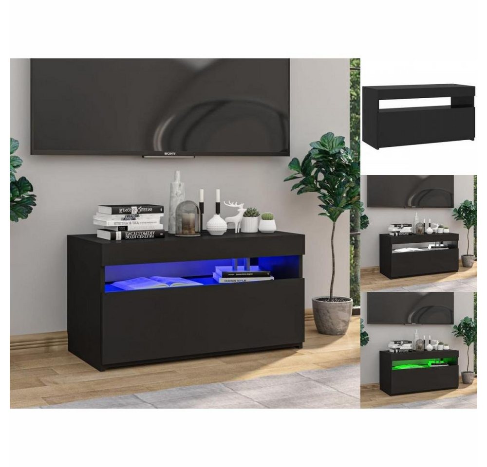 vidaXL TV-Schrank TV-Schrank mit LED-Leuchten Schwarz 75x35x40 cm Lowboard günstig online kaufen