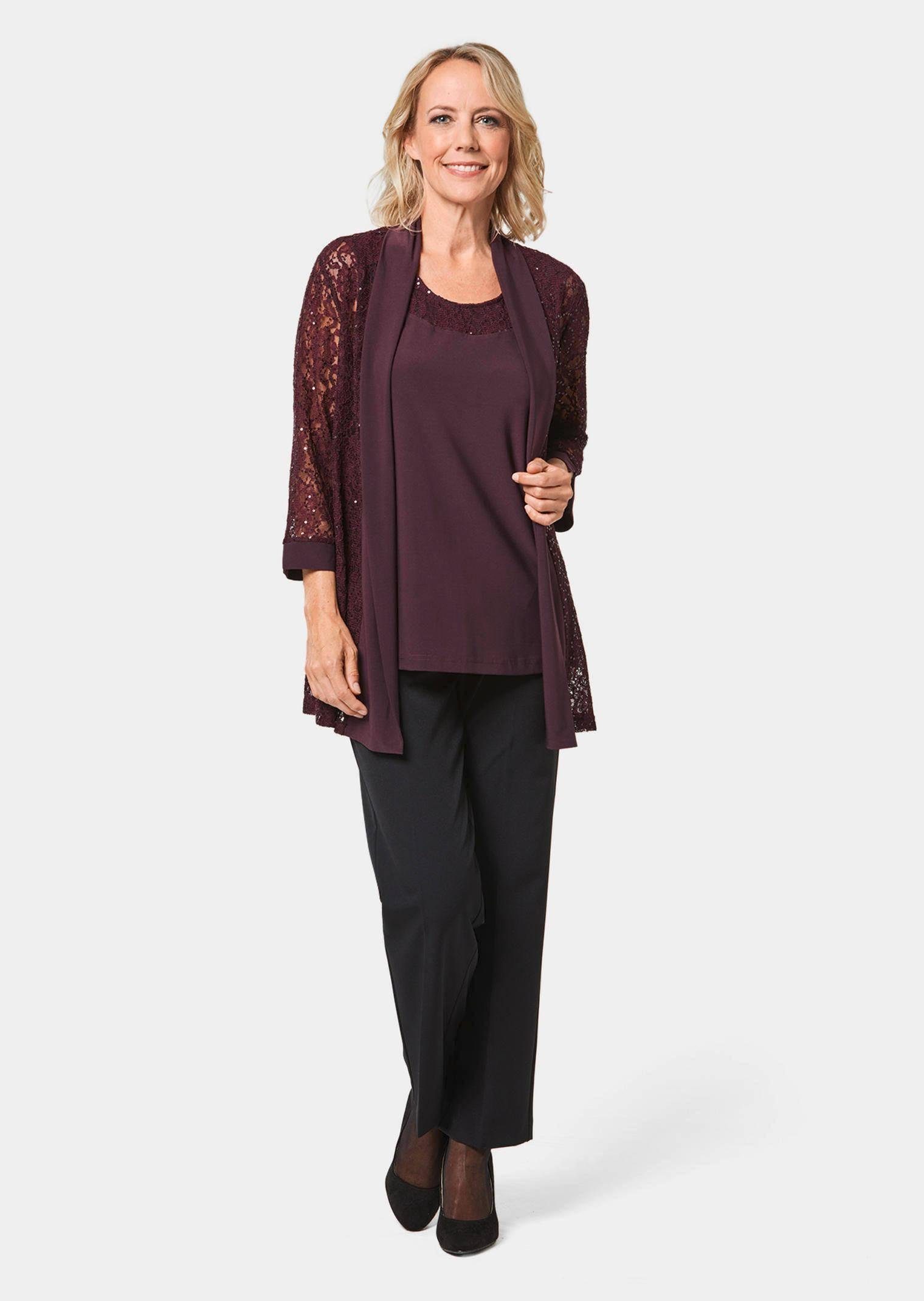 GOLDNER Shirtbluse Set aus glitzerndem Spitzenjäckchen günstig online kaufen