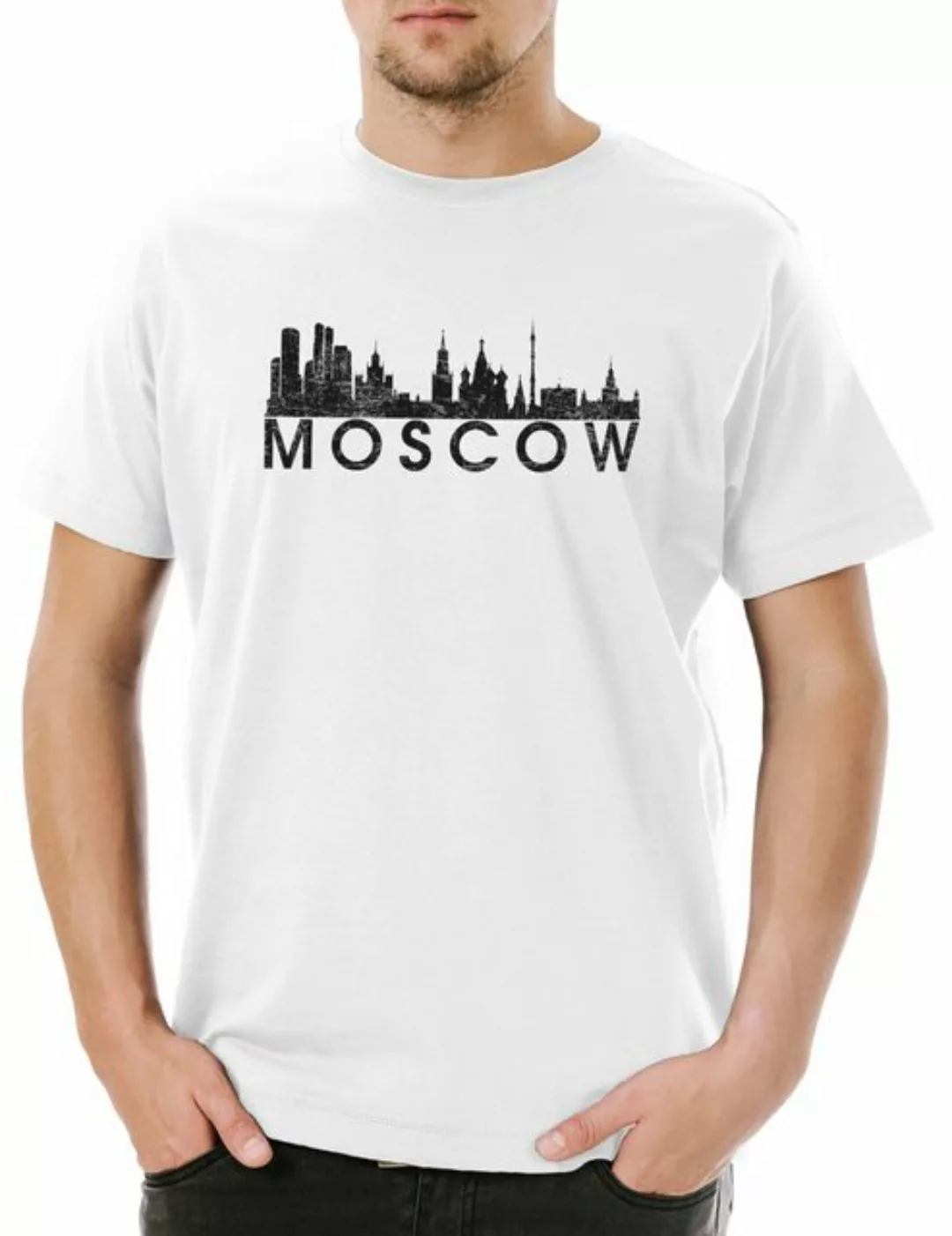 Urban Backwoods Print-Shirt Skyline Moscow Herren T-Shirt Stadt City Moskau günstig online kaufen