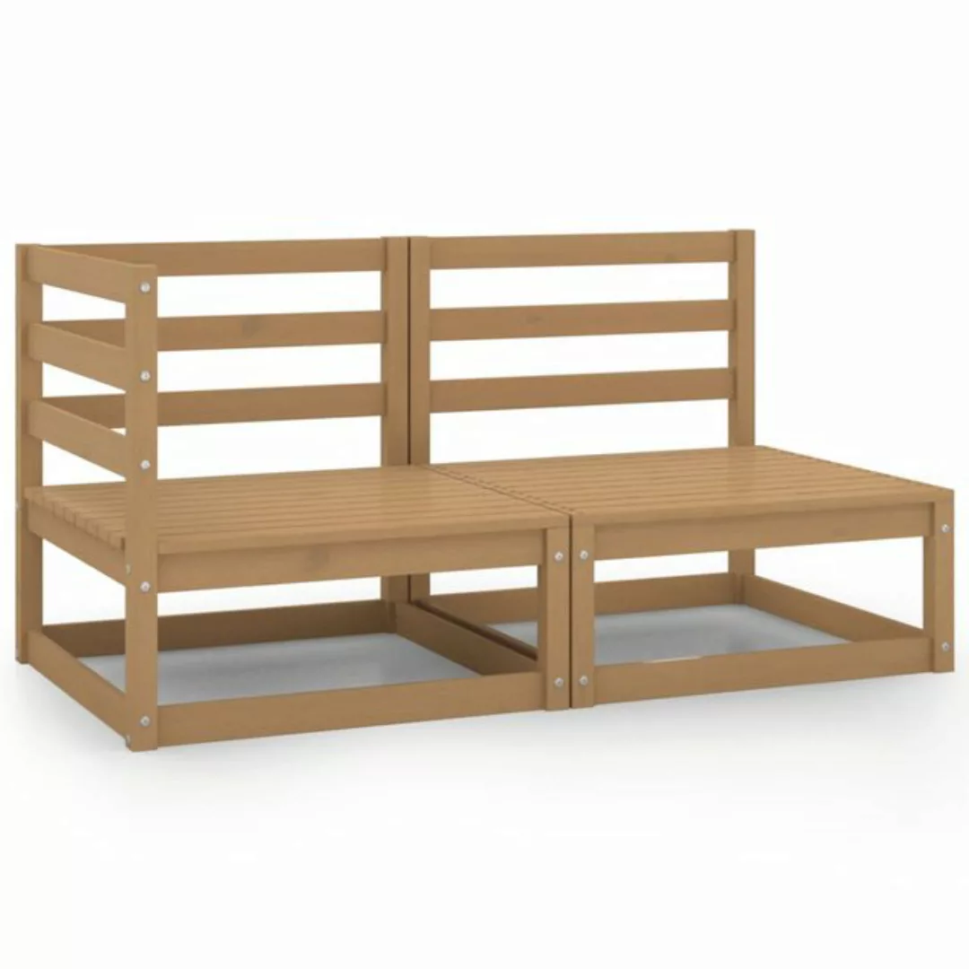 vidaXL Sofaelement 2-tlg. Garten-Lounge-Set Honigbraun Massivholz Kiefer (1 günstig online kaufen