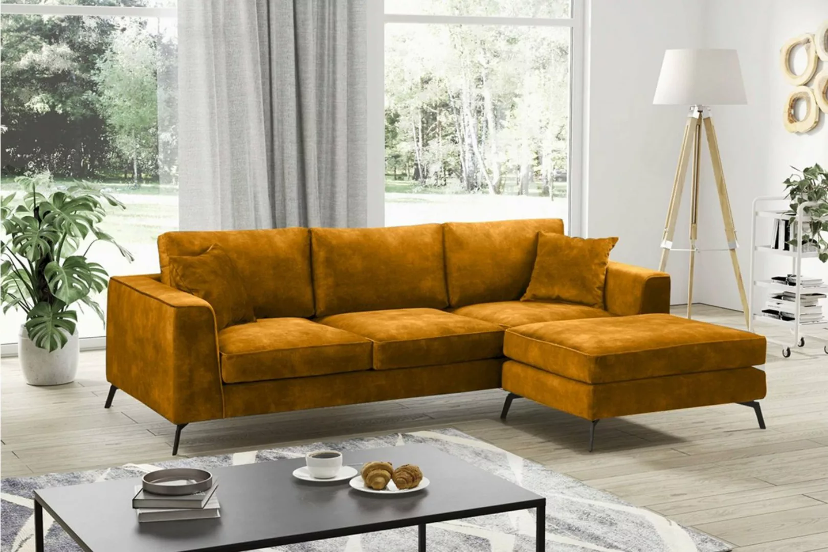 KONSIMO® Ecksofa NORIS Ecksofa links/rechts, zeitloses Design, hohe Beine, günstig online kaufen