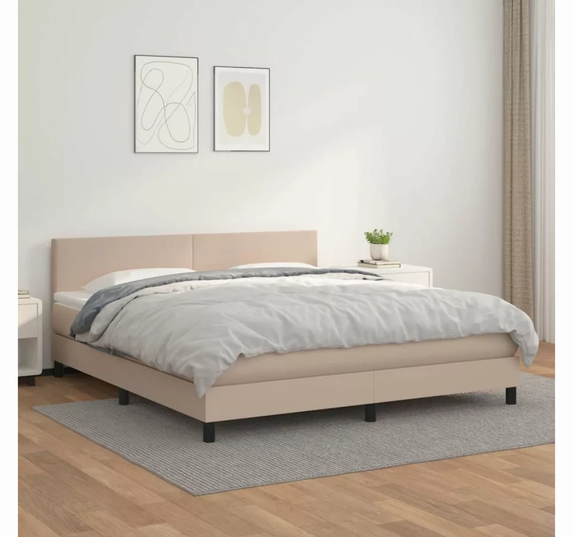 vidaXL Boxspringbett, Boxspringbett Matratze Cappuccino-Braun 180x200 cm Ku günstig online kaufen