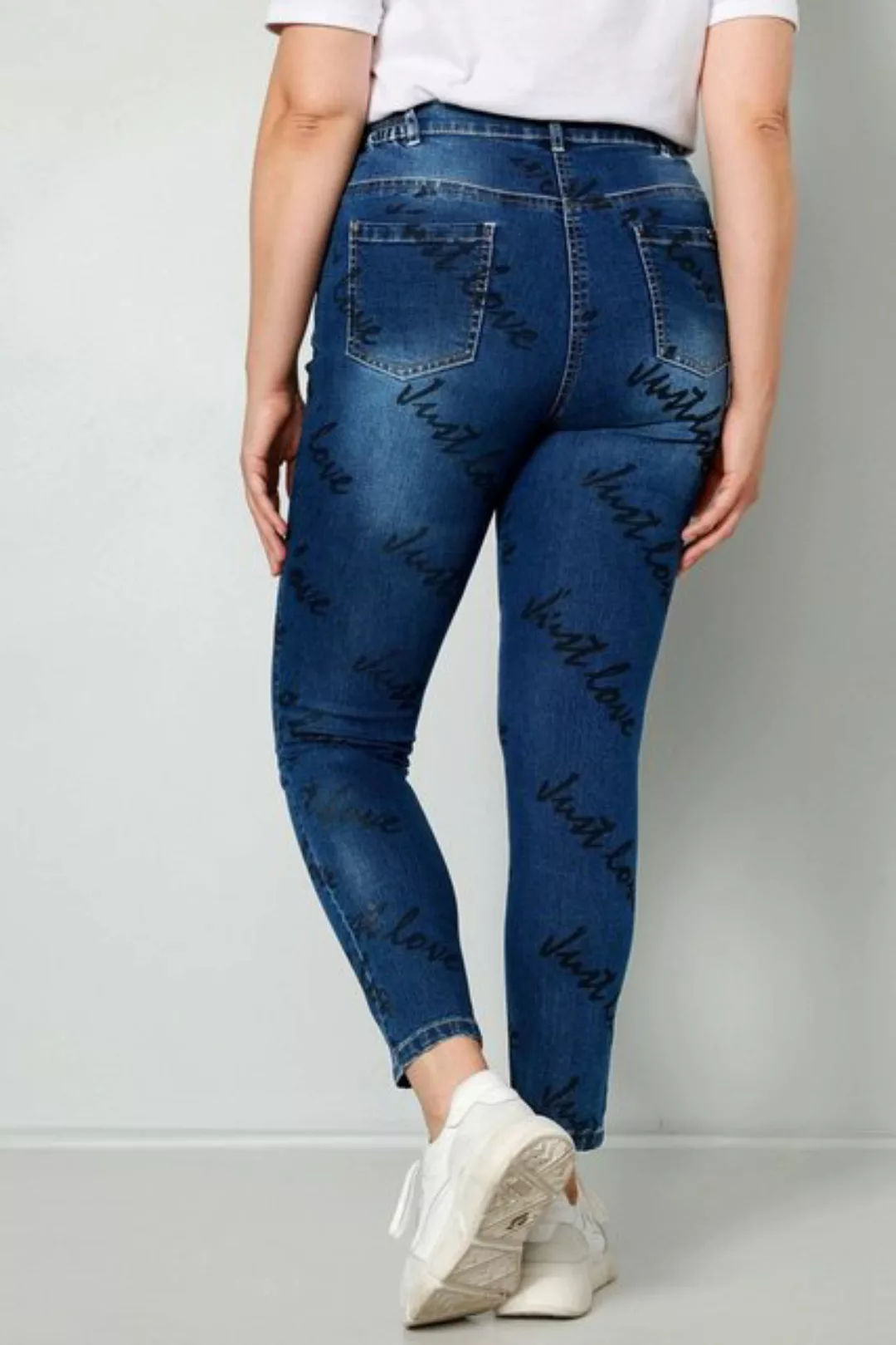 MIAMODA Regular-fit-Jeans 7/8-Jeans Slim Fit Alloverprint 5-Pocket günstig online kaufen