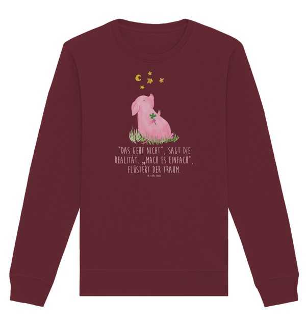 Mr. & Mrs. Panda Longpullover Größe M Schwein Glück - Burgundy - Geschenk, günstig online kaufen