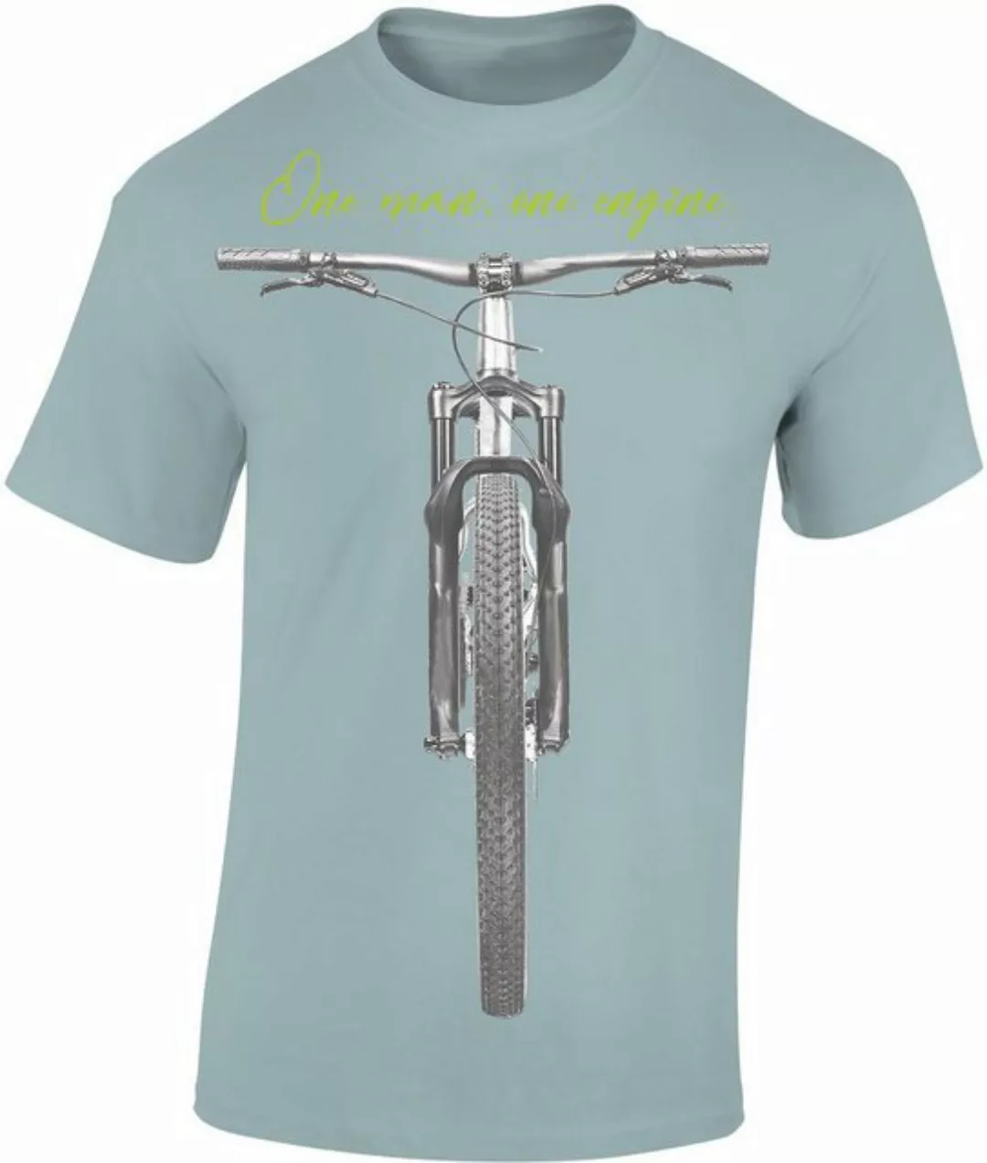 Baddery Print-Shirt Fahrrad T-Shirt : "One Man One Engine", hochwertiger Si günstig online kaufen