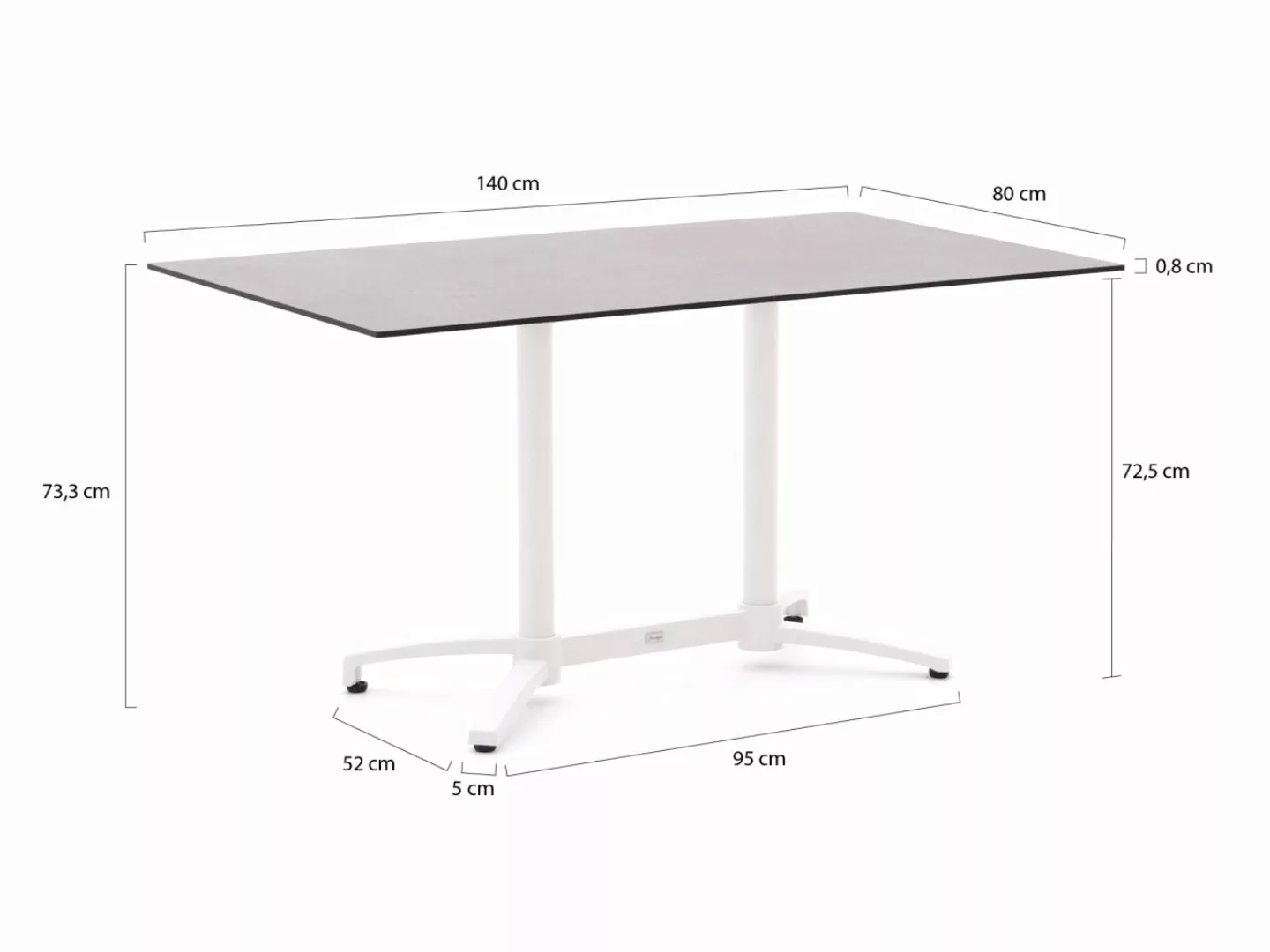 Bellagio Canzo Gartentisch klappbar 140x80x73 cm günstig online kaufen