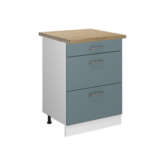 Vicco Unterschrank R-Line, Blau-Grau/Weiß, 60 cm mit Schubladen, ohne Arbei günstig online kaufen