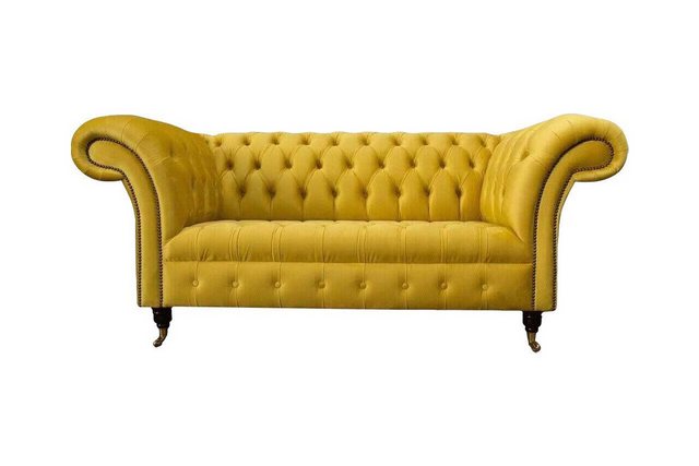 Xlmoebel Sofa Chesterfield Sofa Sitze 2 Personen Wohnraum Polster Gelb, 1 T günstig online kaufen