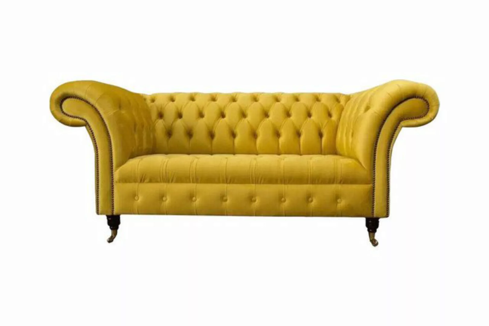 Xlmoebel Sofa Chesterfield Sofa Sitze 2 Personen Wohnraum Polster Gelb, 1 T günstig online kaufen