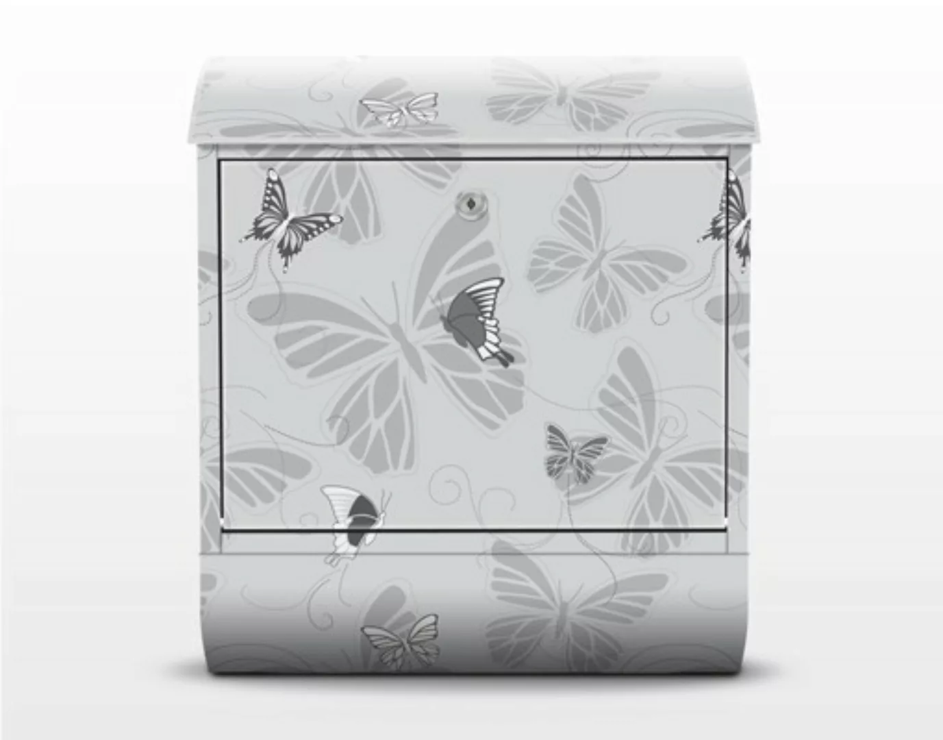 Briefkasten Muster & Textur Schmetterlinge Monochrom günstig online kaufen