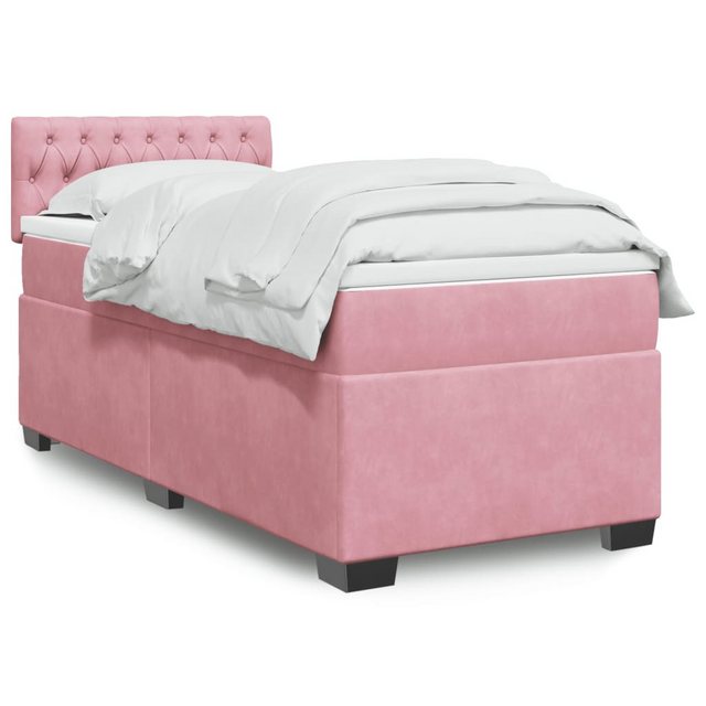 vidaXL Boxspringbett, Boxspringbett mit Matratze Rosa 80x200 cm Samt günstig online kaufen